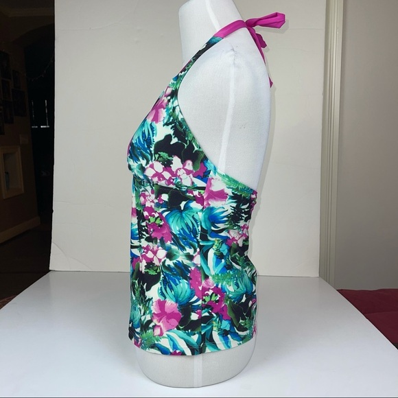 Athleta Halter Tankini Swim Top Tropical Floral S - Picture 7 of 14